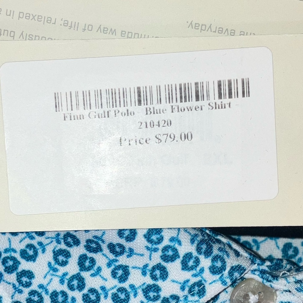 NWT Bermuda Sands Men’s 2X Saddleback Golf Course Floral Blue Shirt - Picture 5 of 14